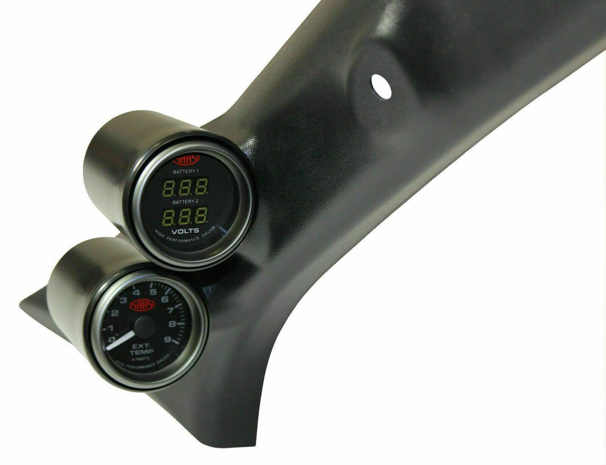 52mm 2 Gauge Pillar Pod In Black To Suit Nissan GQ Patrol 1987-1997