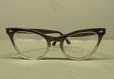 Graceline USA Cat Eye 5 3/4 Ombr  Brown Nerd Eyeglasses Frames 46-22 True Vtg