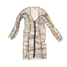 NWT GAUNTLETT CHENG GREY POPPY  YOU WIN YOU LOSE MESH DRESS Size XS $895