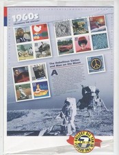 CELEBRATE THE CENTURY 1960S U.S. STAMPS - PANE OF 15 STILL SEALED