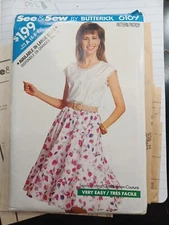 Butterick See & Sew 6169 Cottagecore Top and Skirt Pattern Size 6,8,10 Uncut