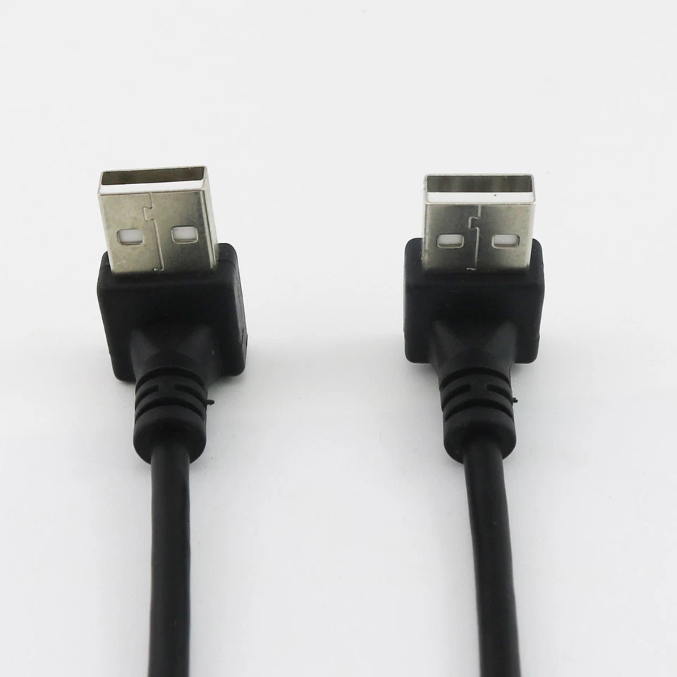 1pc USB 2.0 Type A Male to USB 2.0 A Male Down Angle Extension Short Cable 25cm - Image 3 of 4