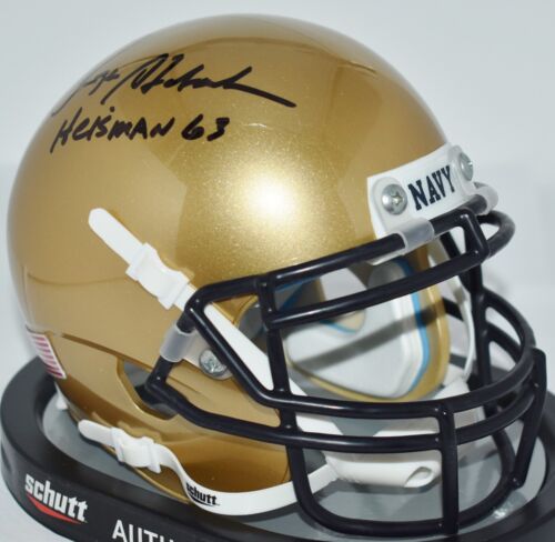 ROGER STAUBACH AUTOGRAPHED SCHUTT NAVY MIDSHIPMEN MINI HELMET 1963 HEISMAN JSA - Picture 3 of 7