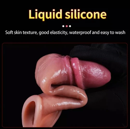 Male Realistic Penis Extension Extender Sheath Sleeve Girth Condom Men Enhancer - Picture 15 of 51