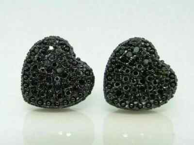 2Ct Round Cut Lab-created Black Spinel Halo Stud Earrings 14K Black Gold Plated