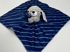 NWT Carters Just One You Navy Blue Striped Tiger Cat Plush Baby Security Blanket