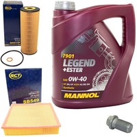 MotoröL Filter Set 0W40 4Liter + ÖLablassschraube FüR Mercedes Sprinter B903