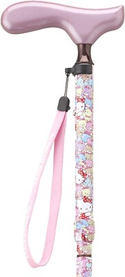 HOSPIA Hello Kitty Cane Folding Pink HK-21 150~170cm Aluminum Alloy JAPAN NEW