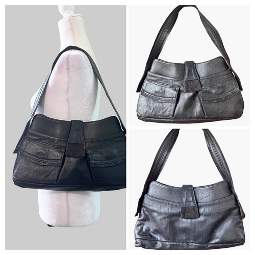 Vintage Sting Ray & Black Leather Shoulder Bag R & Y Augousti Purse - Picture 3 of 15