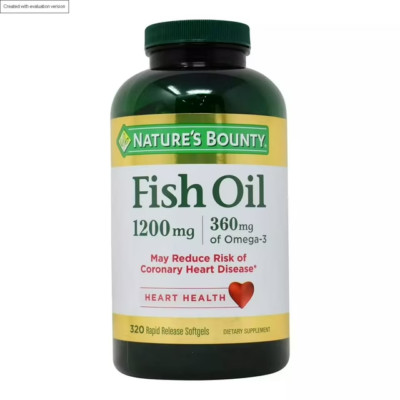 Nature's Bounty Fish Oil, Supports Heart Health, 1200 Mg, 360 Mg Omega-3, Rapid 