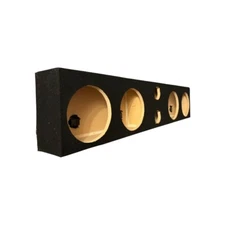 Sound Bar 8”  4-Hole and 3” Tweeters Sealed Speaker Quad Enclosure Box-Black