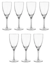 QUALIA Helix Platinum Goblet, Set of 7 Glasses, Crafted Of Mouth Blown Glass