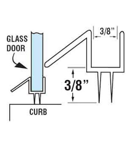 3 CRL CLEAR CUT TO SIZE SHOWER DOOR REPLACEMENT SWEEP, WIPE, SEAL For 3/8 Glass - Afbeelding 3 van 4