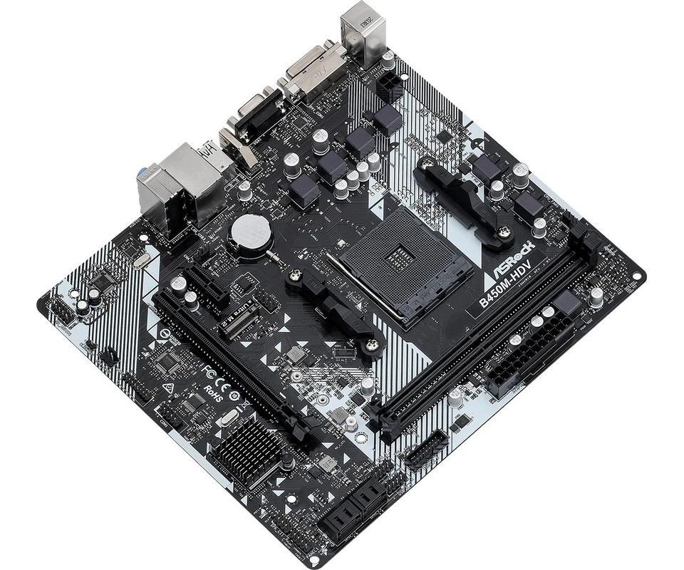 ASRock B450M-HDV R4.0 Scheda Madre PC mATX Socket AM4 Ryzen DDR4 M.2 PCIe 3.0 - Immagine 3 di 4