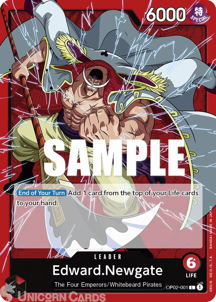 OP02-001 Edward.Newgate Leader One Piece TCG Card