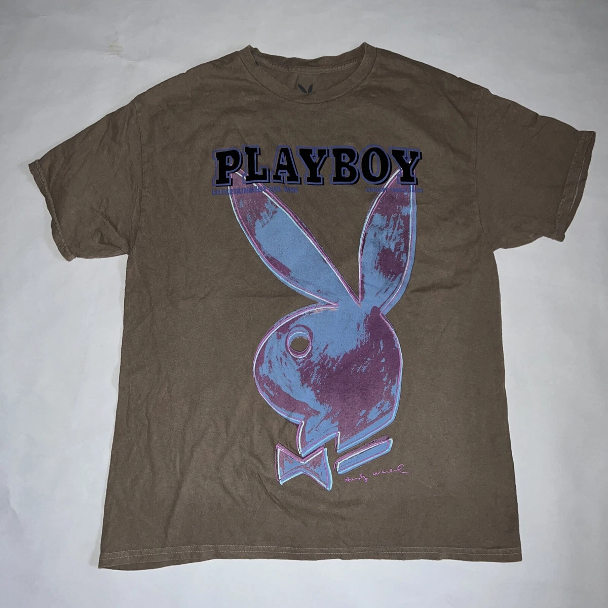 Bedre beskyttelse hjerte Playboy Bunny Purple Logo Brown Washed Short Sleeve Graphic T-Shirt Sz L |  eBay