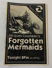 1980 small KTVU tv ad ~ Jacques Cousteau's FORGOTTEN MERMAIDS