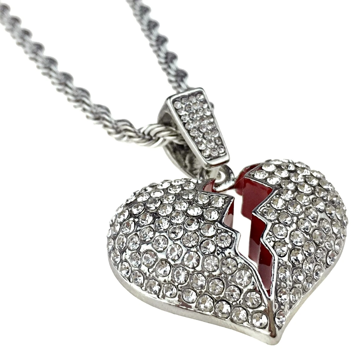 Silver broken hotsell heart pendant
