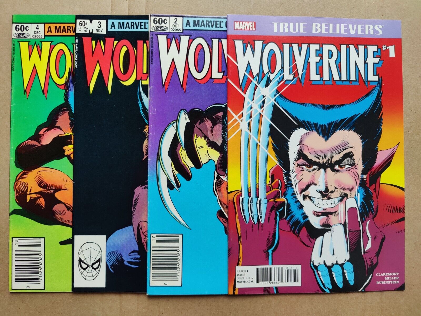 Wolverine 1 VF (True Believer Reprint) 2 VG/FN 3 FN+ 4 FN- (1st Prints) 1982 1-4