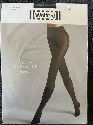 Wonderful Wolford VELVET DE LUXE 66 Tights ADMIRAL BLUE Small S