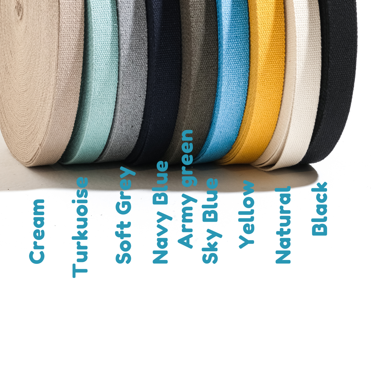 1.25 Inch Heavy Cotton Webbing Strap - 50 Yards for Belt & Bag Trim