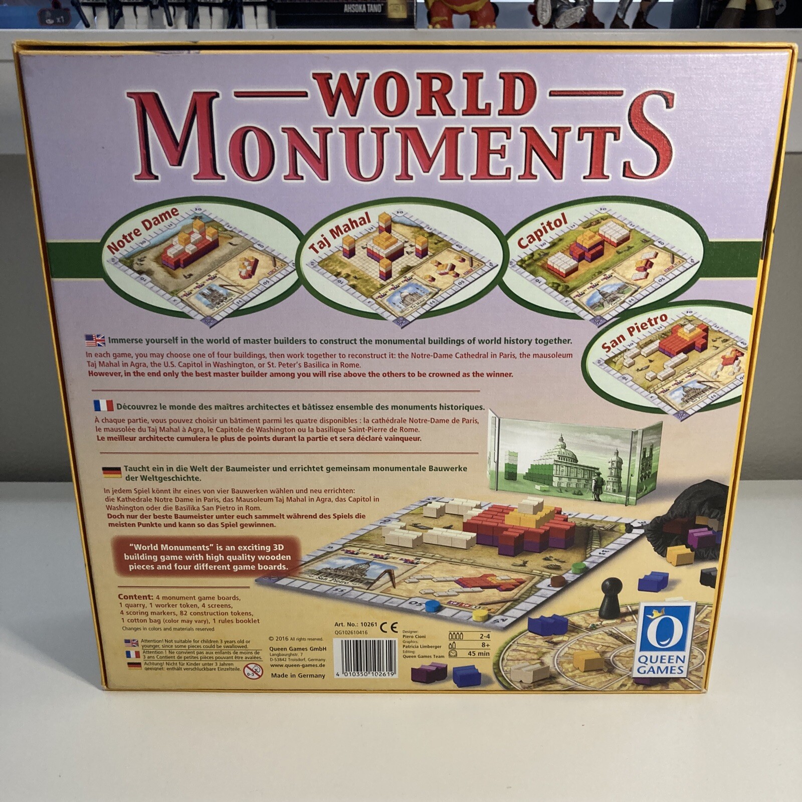 World Monuments Board Game 2016 Queen Games Piero Cioni Complete
