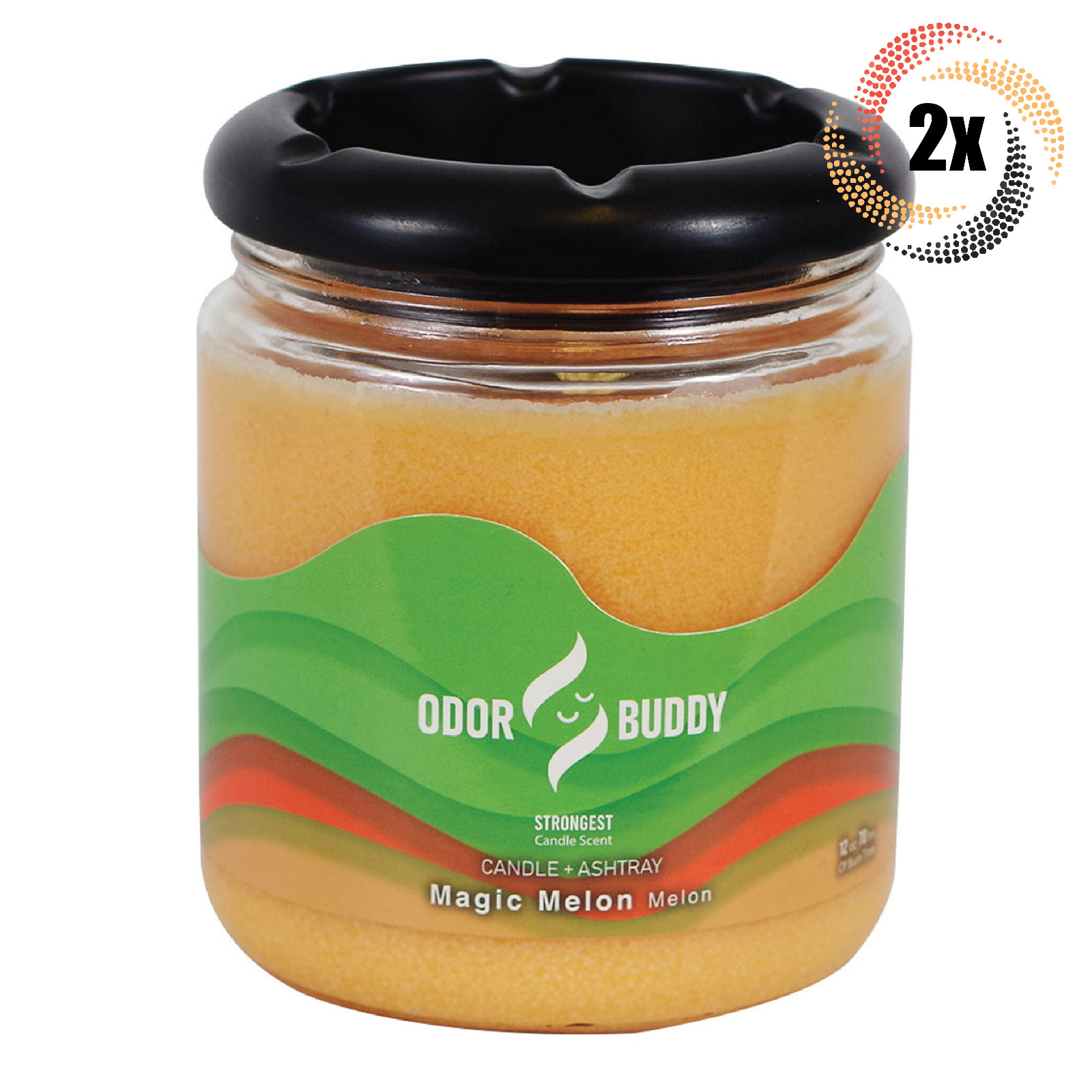 2x Свечи Odor Buddy Magic Melon Scent для устранения запаха Свеча и пепельница | 12 унций