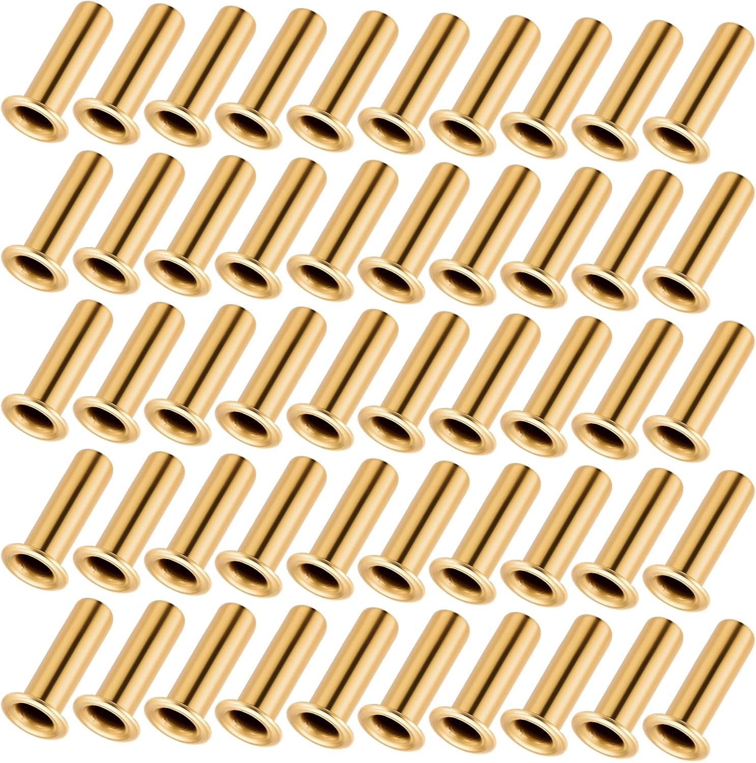 50 PCS 1/4" Tube ID Brass Compression Fitting, 4mm Tube OD, Gold