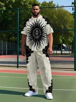 Men's Outfit 2 Piece Set Shirt & Pants Suit PLUS SIZE BIG 6XL