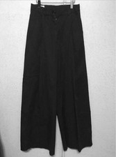 Used 2021 Dries Van Noten Podium Deep-Tuck Wide-Leg Cotton Pants Size 36 Black