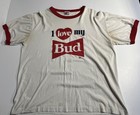 Vintage 70s 80s I Love My Bud Budweiser Ringer T-Shirt Shirt USA Medium Weed 420 — photo 1