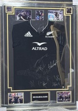 Adidas New Zealand 2015 champions All Blacks Signed Framed Rugby Jersey ALTRAD