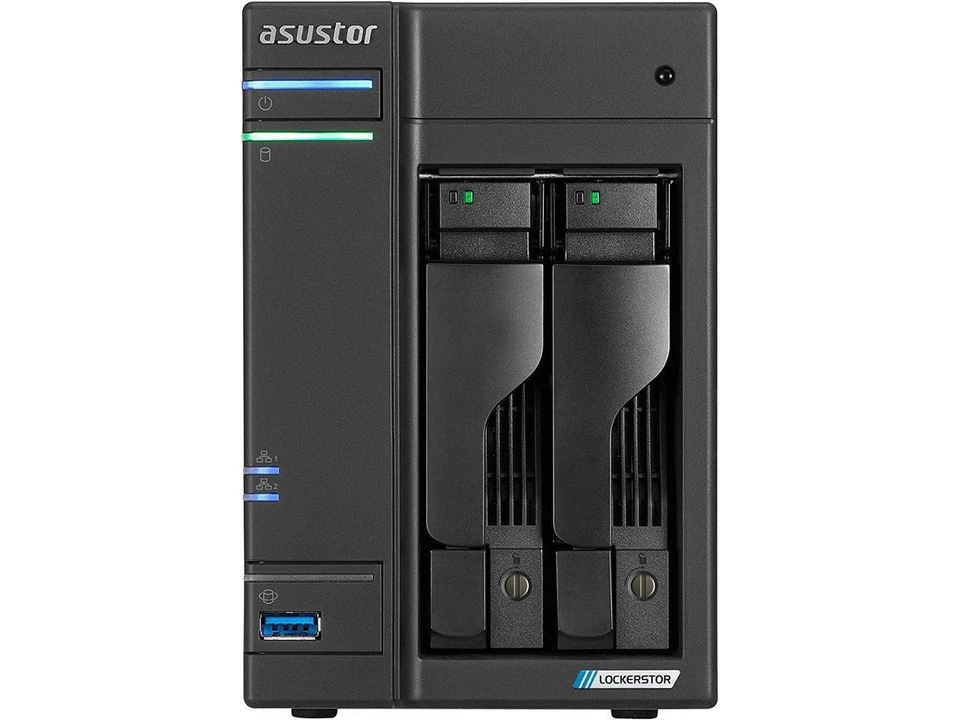 Asustor Lockerstor 2 Gen 2 AS6702T 2 Bay NAS, Quad-Core 2.0GHz CPU, Dual 2.5GbE - Image 2 of 4