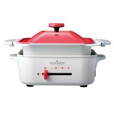 Japan NEW Apix Square Grill & Pot AHP-152RD, Ivory, 900W, Temp Regulator