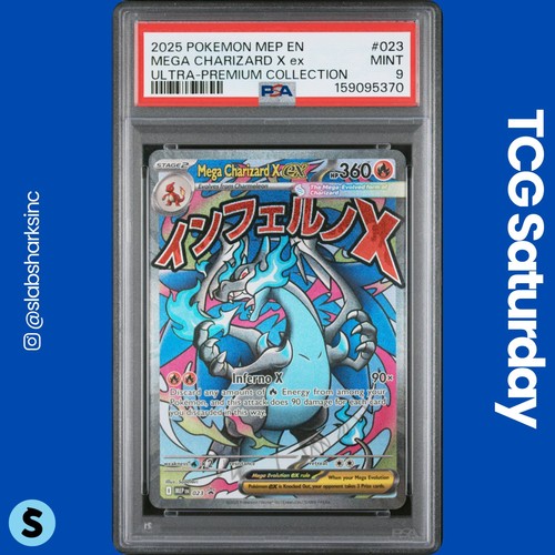 2025 POKEMON MEP BLACK STAR PROMO UPC COLL #023 MEGA CHARIZARD X EX PSA 9