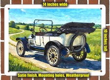 Metal Sign - 1914 Buick Model B25 Touring Watercolor - 10x14 Metal Sign - 1914 Buick Model B25 Touring Watercolor - 10x14