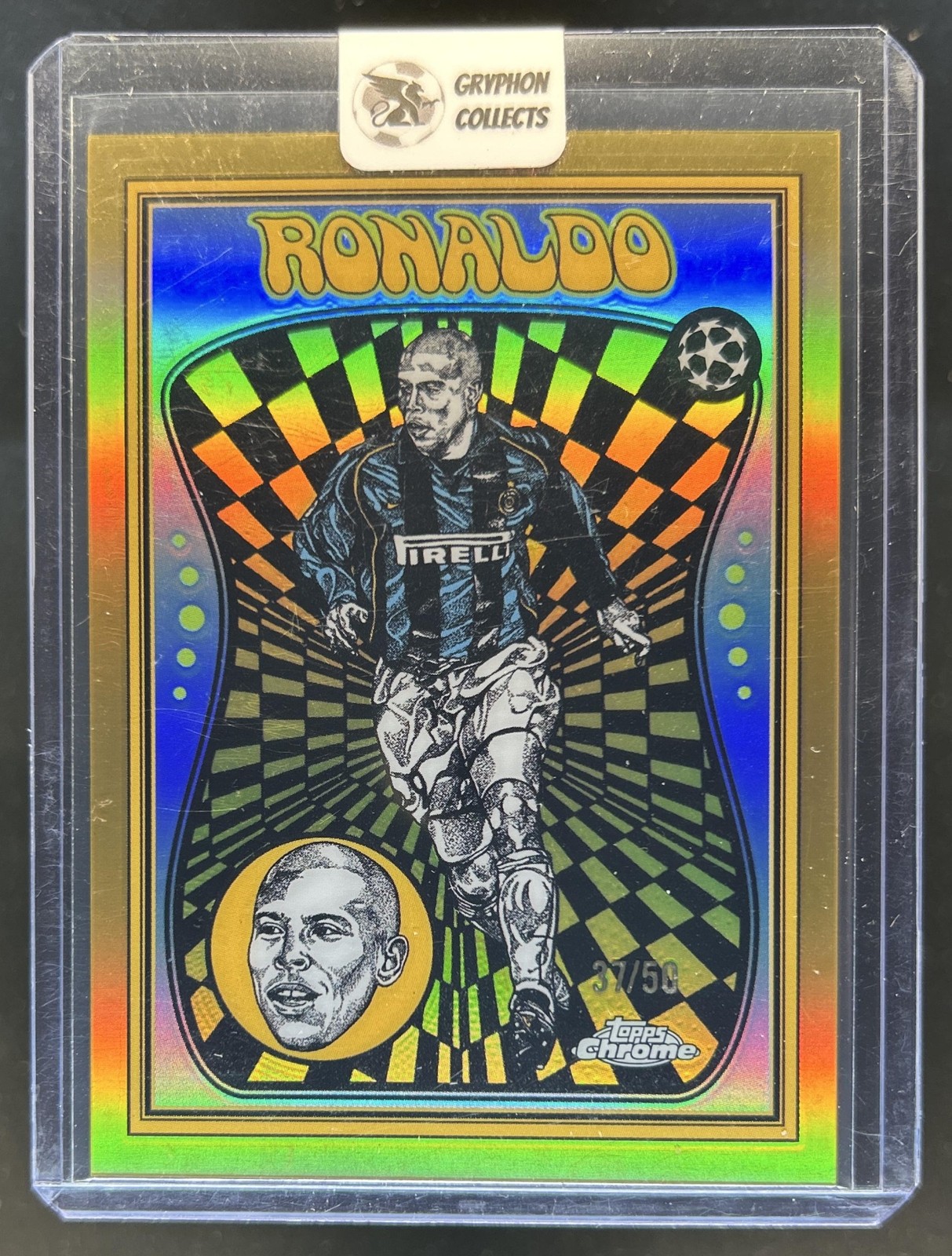 2025-26 Topps Chrome UEFA Ronaldo Ultra Violet Gold Refractor SP #/50 Milano view 1