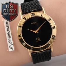 New Batt BOX N MINT Vintage Gucci 3000M Sherry Line Quartz Men's Watch JAPAN