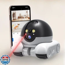 AEZ Robot Camera on Wheels 1080P Dual Lens,Indoor Movable Security Camera wit