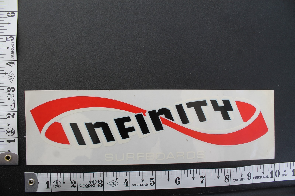 Infinity Surfboards Clear Red White Longboard Surf V6C Vintage