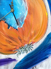 Original Signed 16x20 Onion Time Surrealism Flowers Mixed Media Art MCR Painting — photo 7