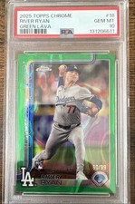2025 Topps Chrome - River Ryan #18 Green Lava Refractor /99 (RC) Dodgers Rookie 