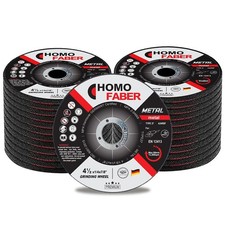 HOMO FABER 25PK 4.5" Grinding Wheels for Metal/Steel, 1/4" Thick