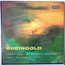 WAGNER "DAS RHEINGOLD" DECCA SET 382-4 3LP NARROW BOX SET LONDON,FLAGSTAD,SOLTI