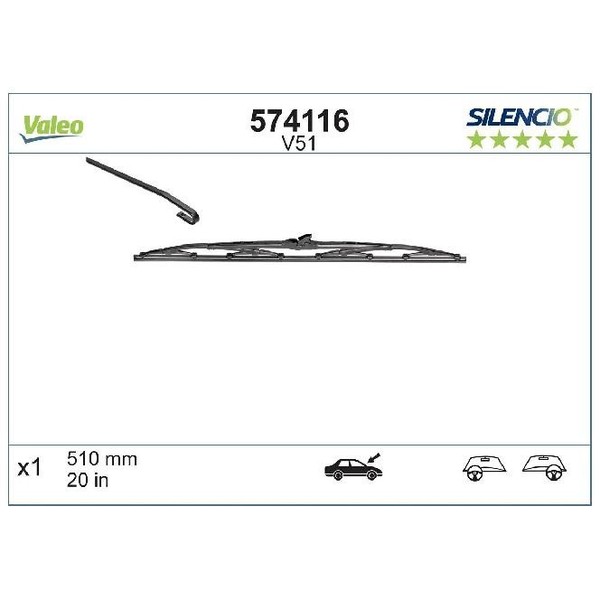 Wischblatt Vorne Rechts FüR Nissan Cube Z12 1.5 1.6 09 Bis 26 Valeo Teil XUD9A-image