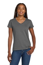 Gildan 5V00L Womens V-Neck Tee Cotton Plain Blank Solid Short Sleeve T-Shirt