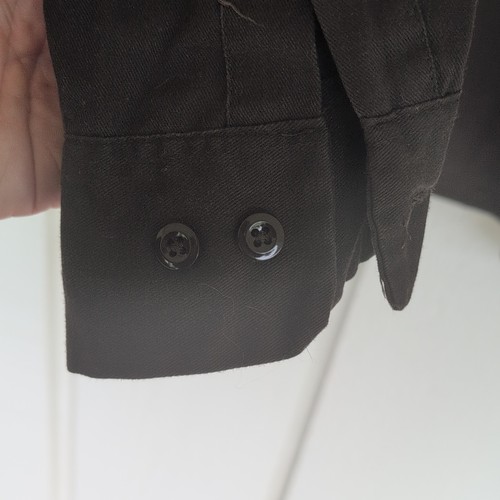 Dickies Brown Solid Twill Long Sleeve Spread Collar Button-Up Shirt w/ Pockets M - Picture 5 of 7