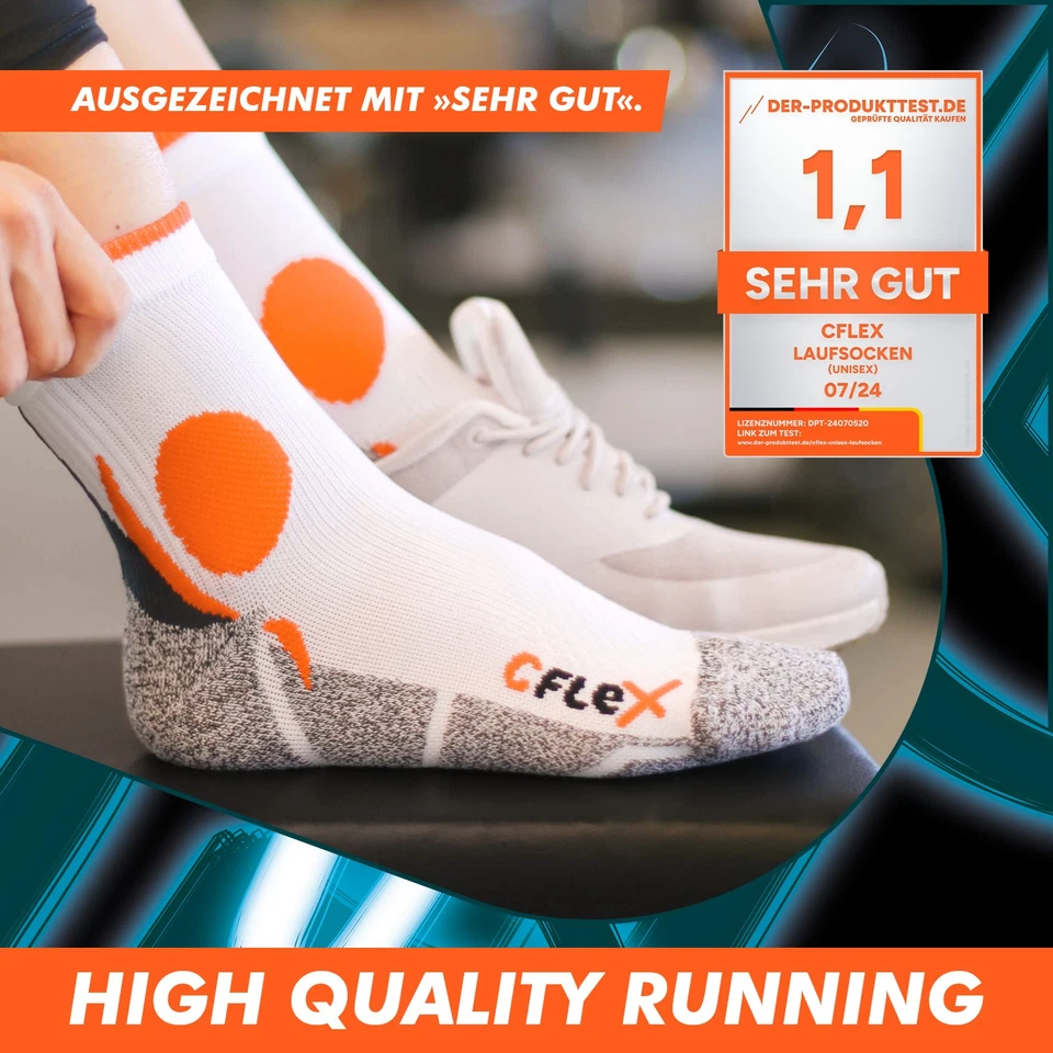CFLEX Running Sport Socks, 4er Pack Laufsocken Sportsocken für Damen & Herren - Bild 2 von 4