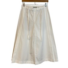Vince White Cotton Poplin Wide Leg Crop Pull On Culotte Pants Womens Small