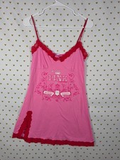Victorias Secret PINK VINTAGE y2k Lace Trm babydoll slip Dress HTF RARE Medium
